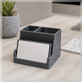 3D Printed Business Card Holder With Logo Plate clean sample product image in a bright local business setting