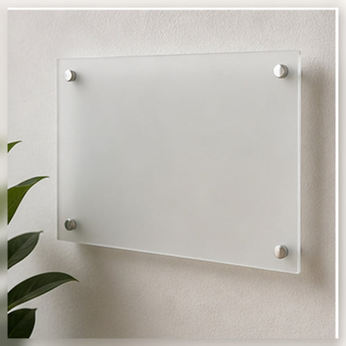 Custom Acrylic Office Door Sign clean sample product image in a bright local business setting