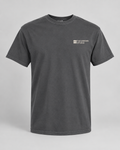 Illustrative business mockup. heavyweight tee with a small printed company logo on the left chest