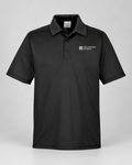 Illustrative business mockup. polo with a small printed company logo on the left chest