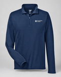 Illustrative business mockup. quarter zip with a small printed company logo on the left chest