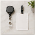 Custom Badge Reel and ID Tags clean sample product image in a bright local business setting