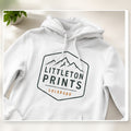 Custom hoodie with sample Littleton artwork on a bright studio background sample image